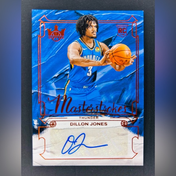 Dillon Jones 2024-25 Panini Court Kings Masterstrokes Auto /49 Thunder Rookie RC - Picture 1 of 2